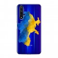 Полупрозрачный дизайнерский пластиковый чехол для Huawei Honor 20 Флаг Украины