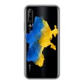 Полупрозрачный дизайнерский пластиковый чехол для Huawei Y9s Флаг Украины