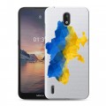 Полупрозрачный дизайнерский пластиковый чехол для Nokia 1.3 Флаг Украины