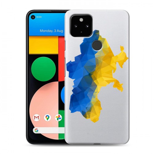 Полупрозрачный дизайнерский пластиковый чехол для Google Pixel 4a 5G Флаг Украины