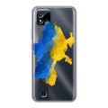 Полупрозрачный дизайнерский силиконовый чехол для Realme C20 Флаг Украины