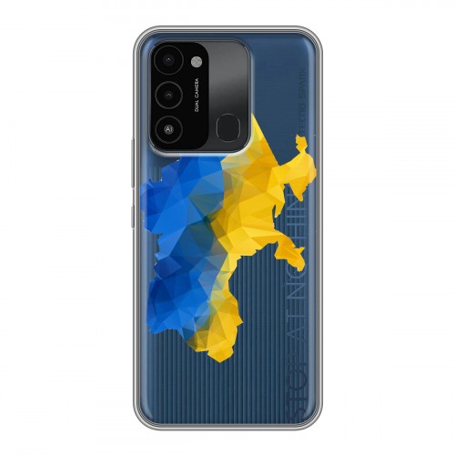 Полупрозрачный дизайнерский пластиковый чехол для Tecno Spark Go 2022 Флаг Украины