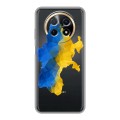 Полупрозрачный дизайнерский силиконовый чехол для Huawei Nova Y91 Флаг Украины