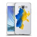 Полупрозрачный дизайнерский пластиковый чехол для Samsung Galaxy A5 Флаг Украины