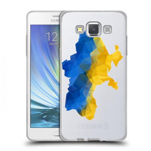 Полупрозрачный дизайнерский пластиковый чехол для Samsung Galaxy A5 Флаг Украины