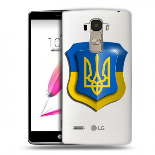 Полупрозрачный дизайнерский силиконовый чехол для LG G4 Stylus Флаг Украины