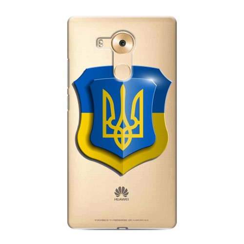 Полупрозрачный дизайнерский пластиковый чехол для Huawei Mate 8 Флаг Украины