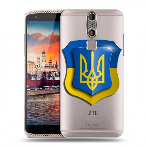 Полупрозрачный дизайнерский пластиковый чехол для ZTE Axon Mini Флаг Украины