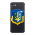 Полупрозрачный дизайнерский силиконовый с усиленными углами чехол для Iphone 7 Флаг Украины