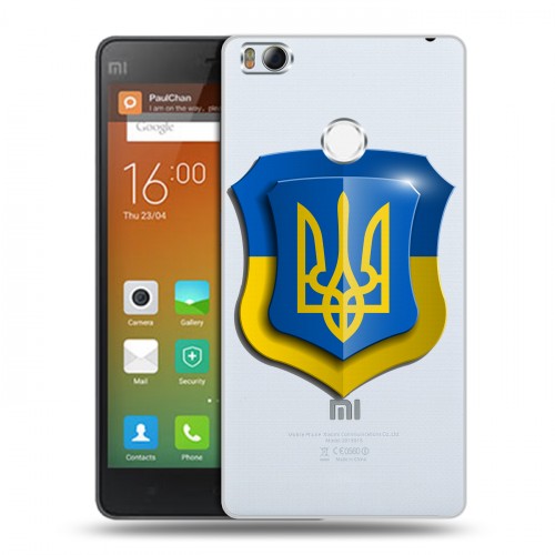 Полупрозрачный дизайнерский пластиковый чехол для Xiaomi Mi4S Флаг Украины