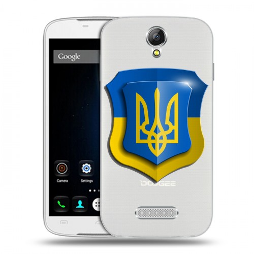 Полупрозрачный дизайнерский пластиковый чехол для Doogee X6 Флаг Украины