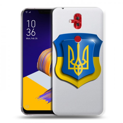 Полупрозрачный дизайнерский пластиковый чехол для ASUS ZenFone 5 Lite Флаг Украины
