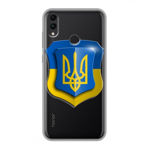 Полупрозрачный дизайнерский силиконовый чехол для Huawei Honor 8C Флаг Украины