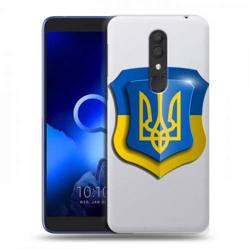 Полупрозрачный дизайнерский пластиковый чехол для Alcatel 1X (2019) Флаг Украины