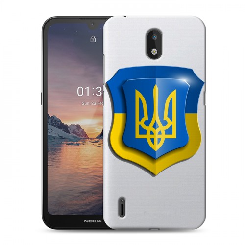 Полупрозрачный дизайнерский пластиковый чехол для Nokia 1.3 Флаг Украины