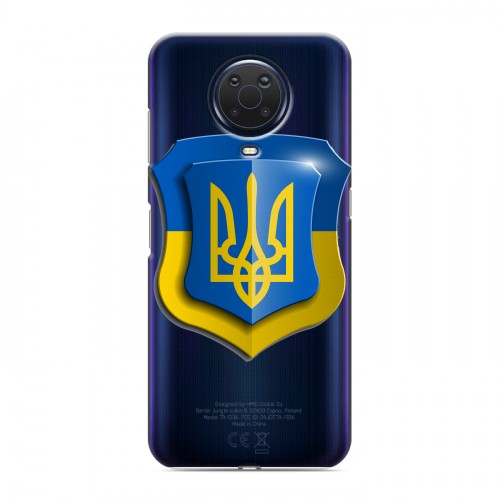Полупрозрачный дизайнерский силиконовый с усиленными углами чехол для Nokia G20 Флаг Украины