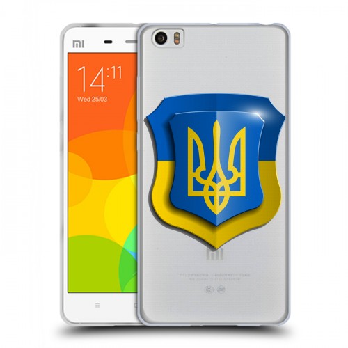 Полупрозрачный дизайнерский силиконовый чехол для Xiaomi Mi Note Флаг Украины