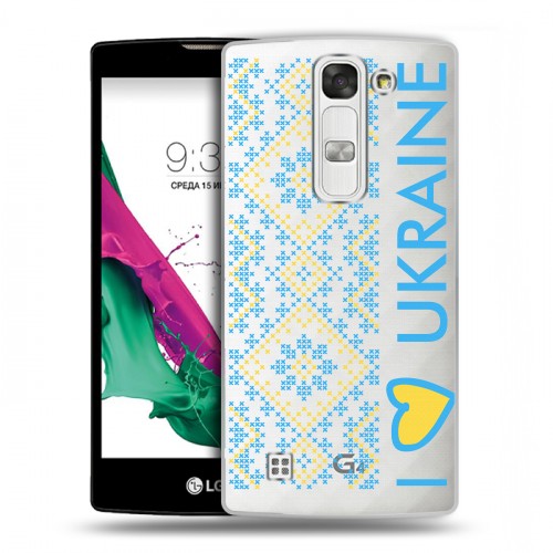 Полупрозрачный дизайнерский пластиковый чехол для LG G4c Флаг Украины