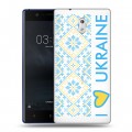 Полупрозрачный дизайнерский пластиковый чехол для Nokia 3 Флаг Украины