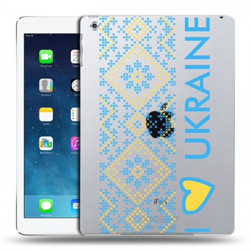 Полупрозрачный дизайнерский пластиковый чехол для Ipad (2017) Флаг Украины