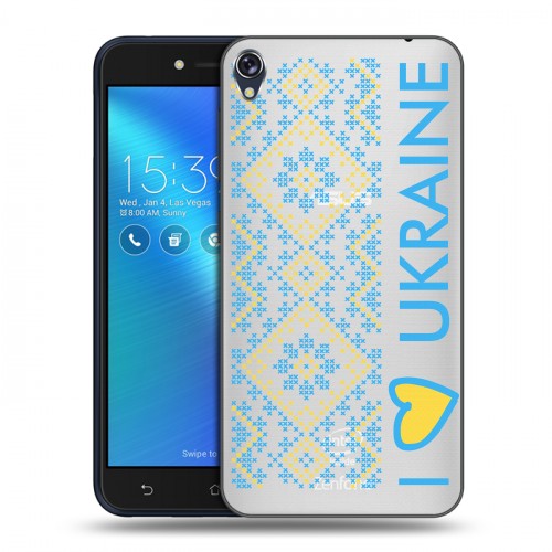 Полупрозрачный дизайнерский силиконовый чехол для Asus ZenFone Live Флаг Украины
