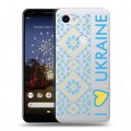 Полупрозрачный дизайнерский пластиковый чехол для Google Pixel 3a XL Флаг Украины