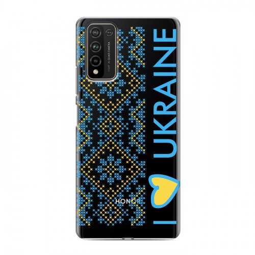 Полупрозрачный дизайнерский пластиковый чехол для Huawei Honor 10X Lite Флаг Украины
