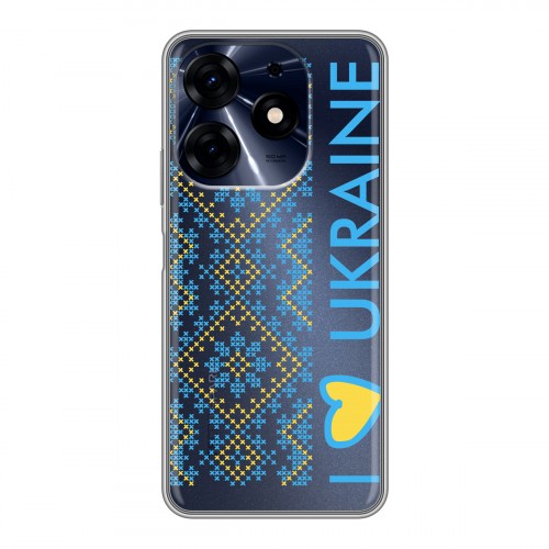 Полупрозрачный дизайнерский силиконовый чехол для Tecno Spark 10 Pro Флаг Украины