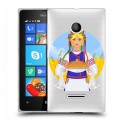 Полупрозрачный дизайнерский пластиковый чехол для Microsoft Lumia 435 Флаг Украины