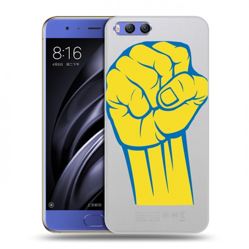 Полупрозрачный дизайнерский пластиковый чехол для Xiaomi Mi6 Флаг Украины