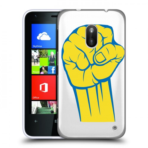 Полупрозрачный дизайнерский пластиковый чехол для Nokia Lumia 620 Флаг Украины