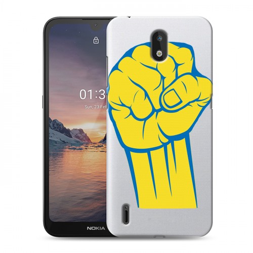 Полупрозрачный дизайнерский пластиковый чехол для Nokia 1.3 Флаг Украины