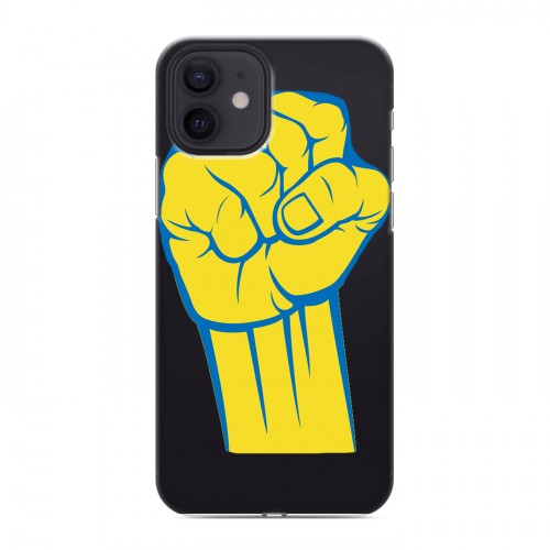 Полупрозрачный дизайнерский силиконовый чехол для Iphone 12 Флаг Украины