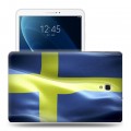 Дизайнерский силиконовый чехол для Samsung Galaxy Tab A 10.5 флаг Швеции