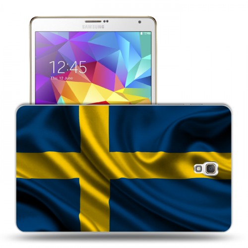 Дизайнерский силиконовый чехол для Samsung Galaxy Tab S 8.4 флаг Швеции