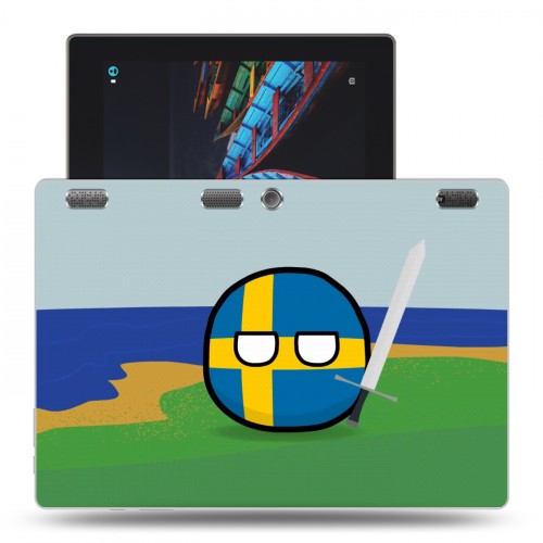 Дизайнерский силиконовый чехол для Lenovo Tab 2 A10 флаг Швеции