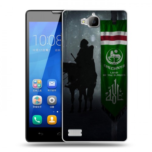 Дизайнерский пластиковый чехол для Huawei Honor 3c флаг Чечни
