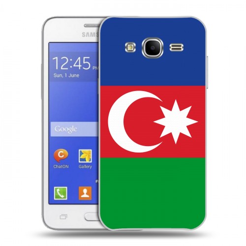Дизайнерский пластиковый чехол для Samsung Galaxy J7 Флаг Азербайджана