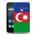 Дизайнерский пластиковый чехол для Alcatel One Touch Pixi 3 (4.0) Флаг Азербайджана