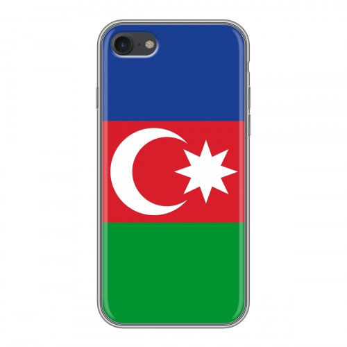 Дизайнерский силиконовый с усиленными углами чехол для Iphone 7 Флаг Азербайджана