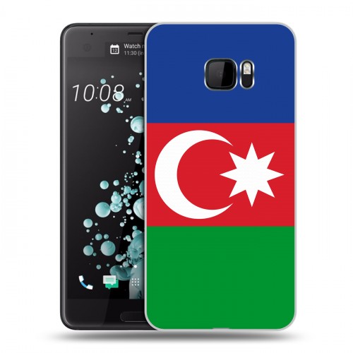 Дизайнерский пластиковый чехол для HTC U Ultra Флаг Азербайджана