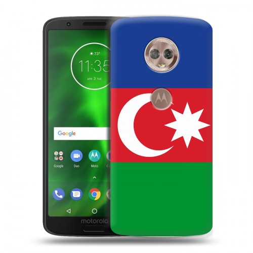 Дизайнерский пластиковый чехол для Motorola Moto G6 Флаг Азербайджана
