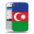 Дизайнерский пластиковый чехол для BlackBerry Q10 Флаг Азербайджана