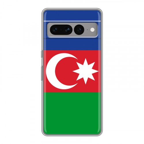 Дизайнерский силиконовый с усиленными углами чехол для Google Pixel 7 Pro Флаг Азербайджана