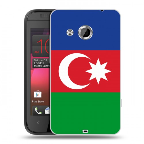 Дизайнерский пластиковый чехол для HTC Desire 200 Флаг Азербайджана