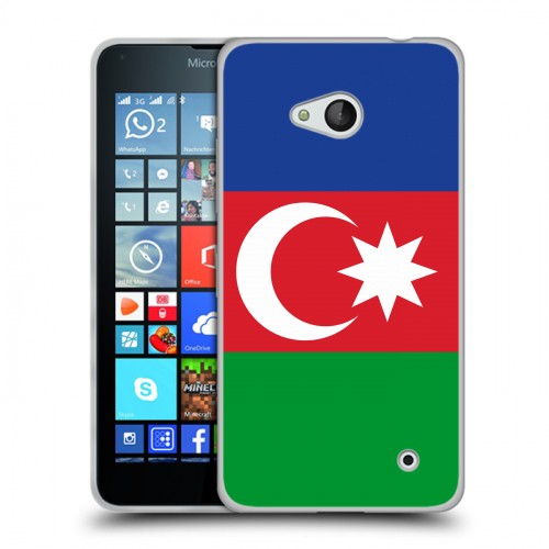 Дизайнерский пластиковый чехол для Microsoft Lumia 640 Флаг Азербайджана