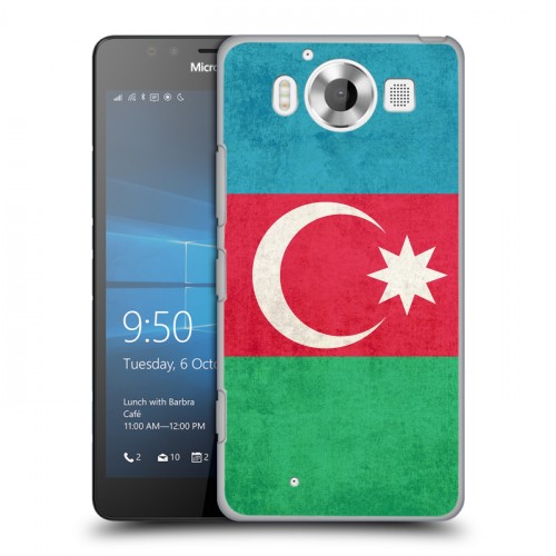 Дизайнерский пластиковый чехол для Microsoft Lumia 950 Флаг Азербайджана