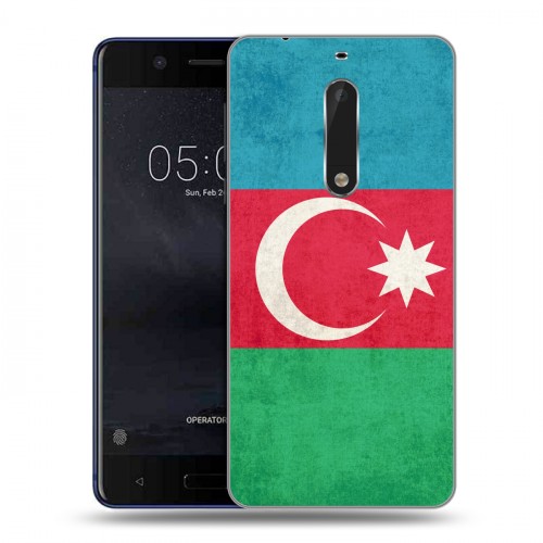 Дизайнерский пластиковый чехол для Nokia 5 Флаг Азербайджана