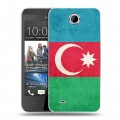 Дизайнерский пластиковый чехол для HTC Desire 300 Флаг Азербайджана