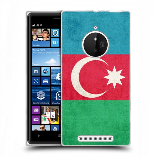 Дизайнерский пластиковый чехол для Nokia Lumia 830 Флаг Азербайджана